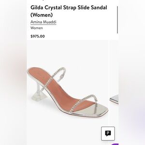 Amina muaddj Gilda Crystal Strap Slide Sandal women’s slipper 37 $1000